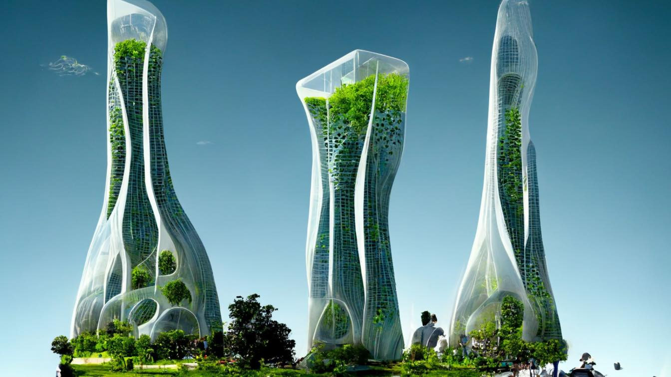 AI generated image of a futuristic city