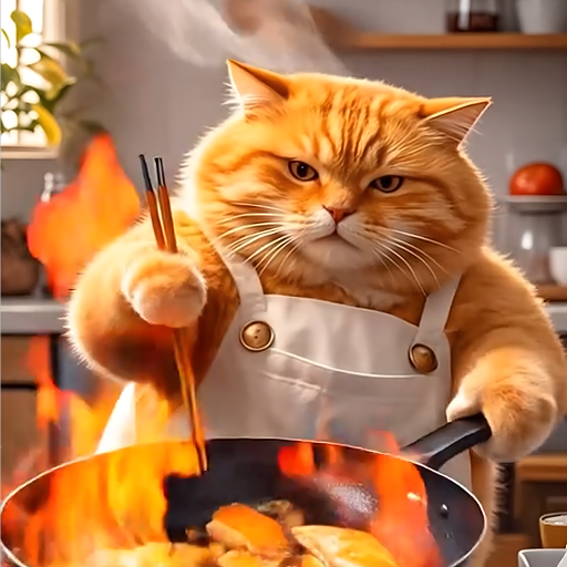 AI generated image of a cat in a library